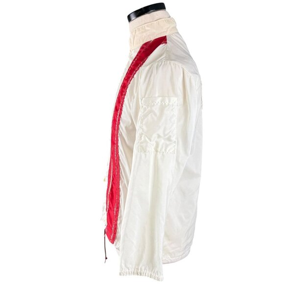 Vintage 60s Firestone White Racing Jacket With Red Stripe & Embroidered Logo M - Picture 4 of 13